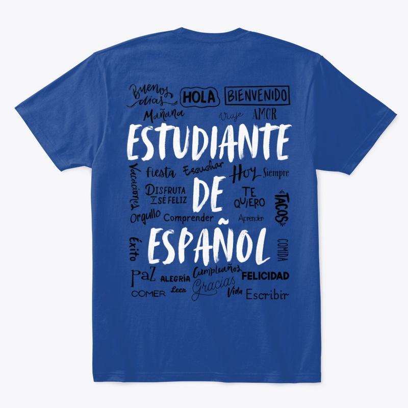 Estudiante de Español azul y bigote